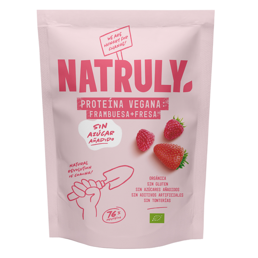 Natruly PROTEÍNA VEGANA Frambuesa y Fresa 350 g BIO