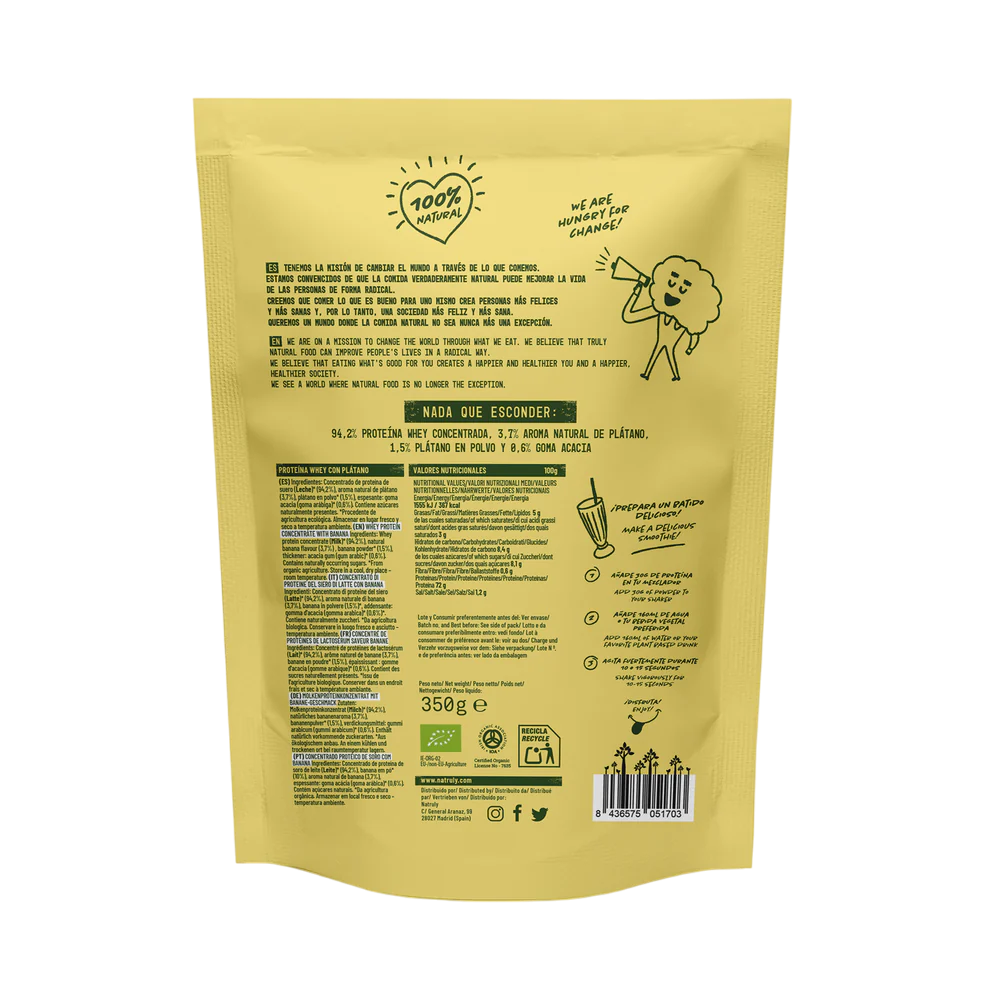 Natruly PROTEÍNA WHEY Plátano 350 g BIO