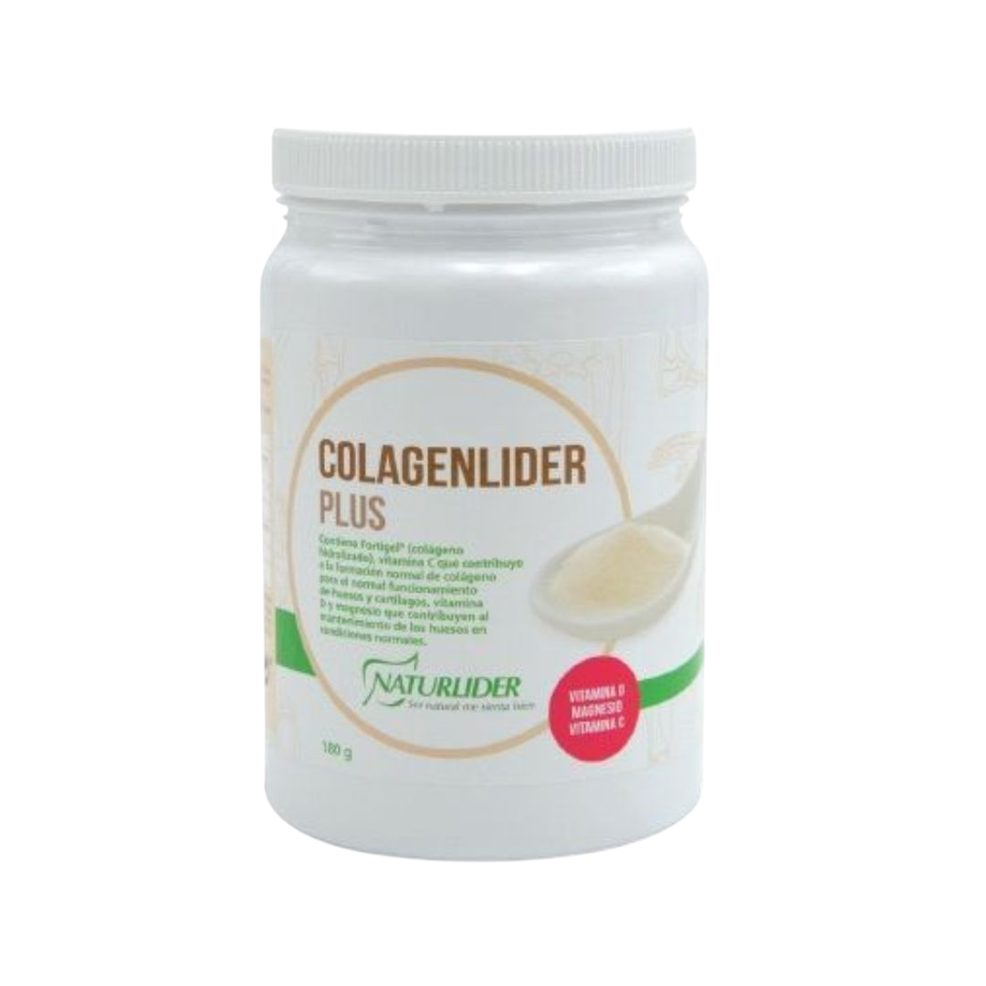Envase de Naturlider COLAGENLIDER PLUS en polvo 180 g, suplemento alimenticio