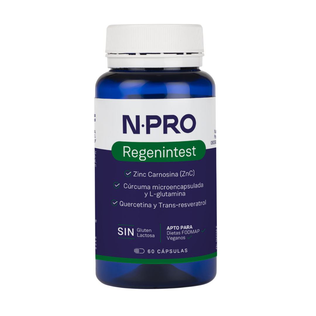 Envase de NPro REGENINTEST 60 cápsulas, suplemento alimenticio