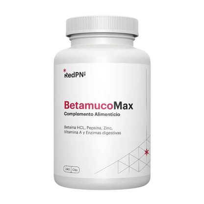 Envase de RedPNi BetamucoMax 240 cápsulas, suplemento alimenticio