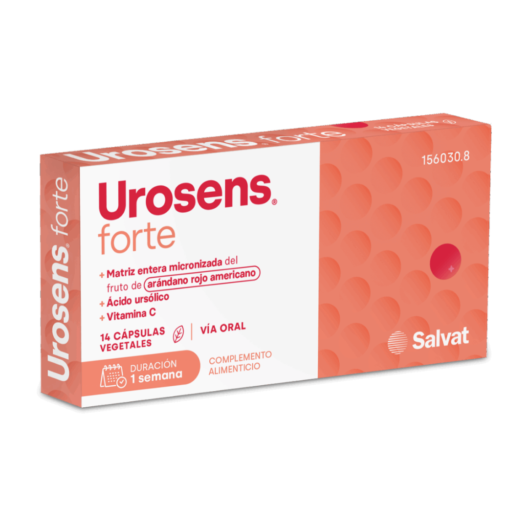 Envase de Salvat UROSENS FORTE 14 cápsulas, suplemento alimenticio