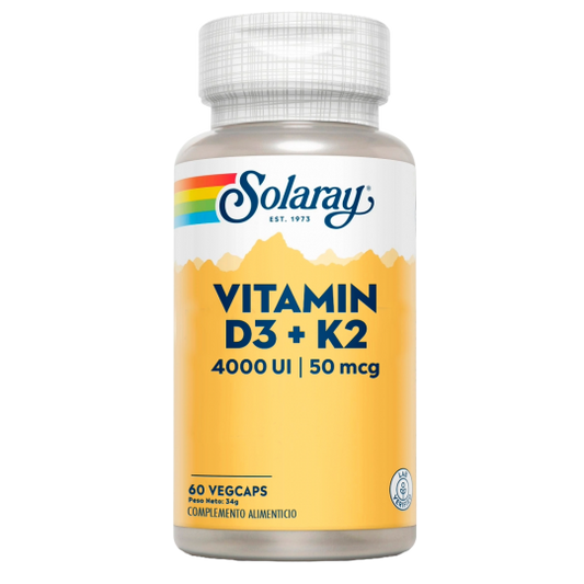 Solaray Vitamina D3 y K2 60 cápsulas
