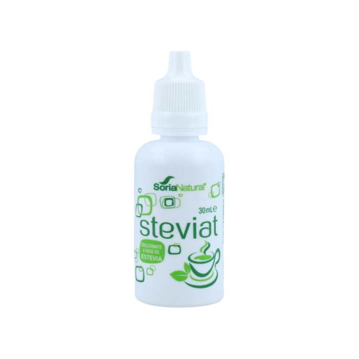 Envase de Soria Natural STEVIAT gotas 30 ml, suplemento alimenticio