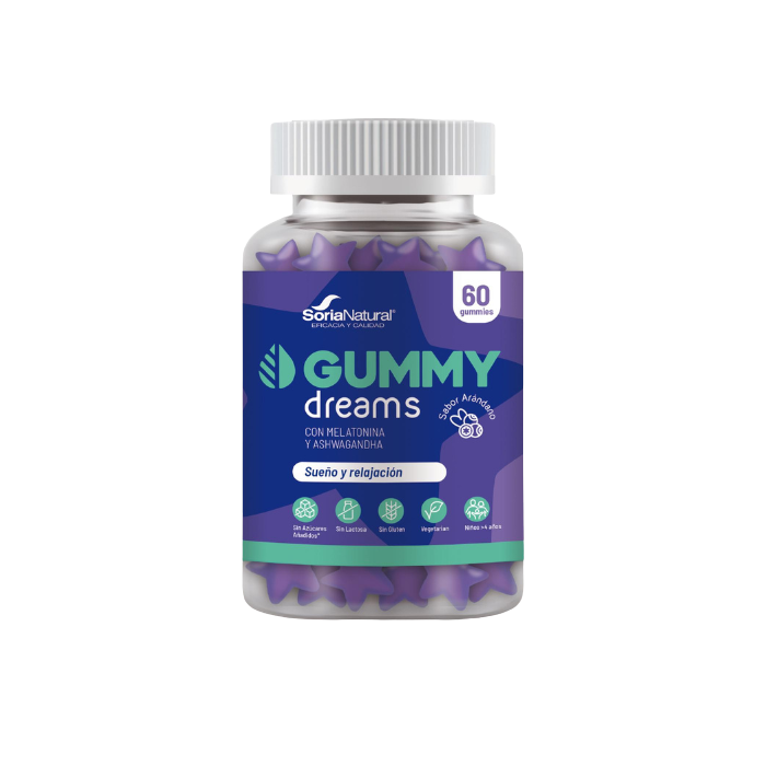 Envase de Soria Natural GUMMY DREAMS 60 gominolas (con melatonina), suplemento alimenticio