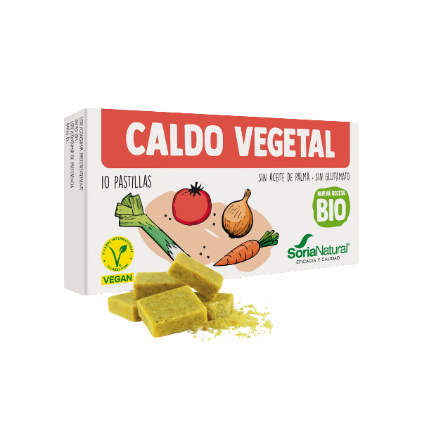 Envase de Soria Natural CALDO VEGETAL BIO 110 g, suplemento alimenticio