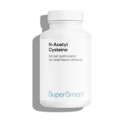 Envase de Supersmart N-ACETIL CISTEÍNA (NAC) (N-ACETYL CYSTEINE) 100 cápsulas, suplemento alimenticio