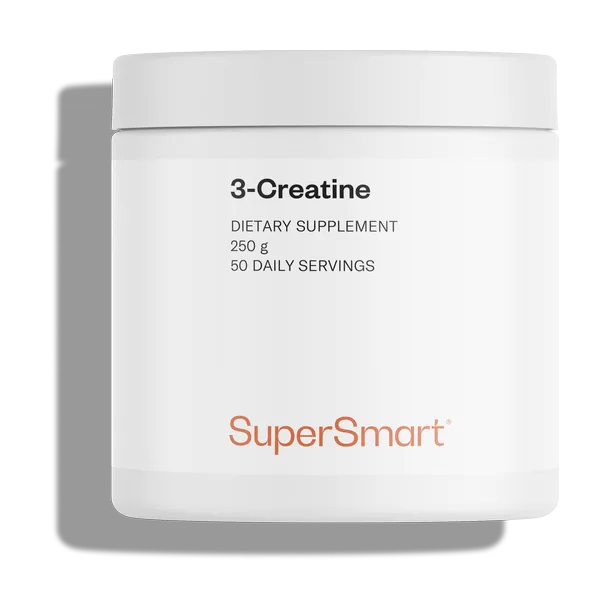 Envase de Supersmart 3-CREATINE 250 g polvo, suplemento alimenticio