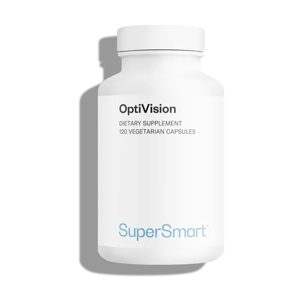 Envase de Supersmart OPTIVISION 120 cápsulas, suplemento alimenticio