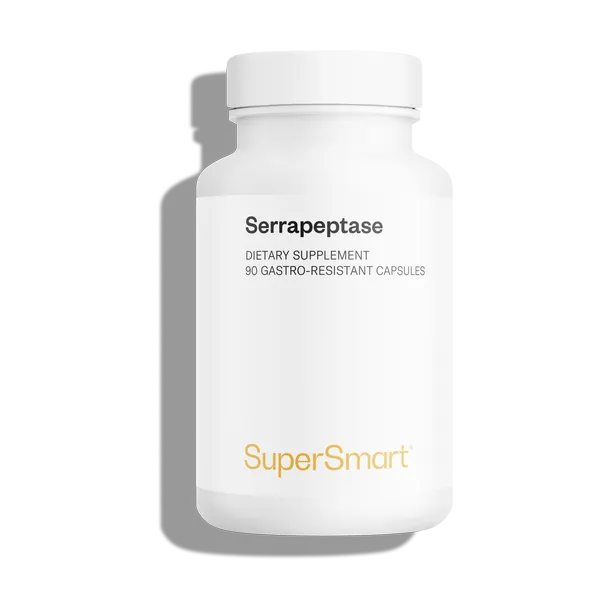 Envase de Supersmart SERRAPEPTASA 90 cápsulas, suplemento alimenticio
