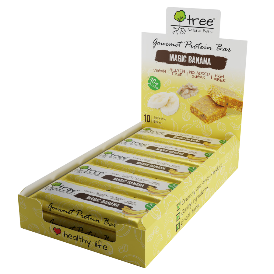Tree Natural Bars BARRITA DE PROTEÍNA Magic Banana 50 g - Pack 10x