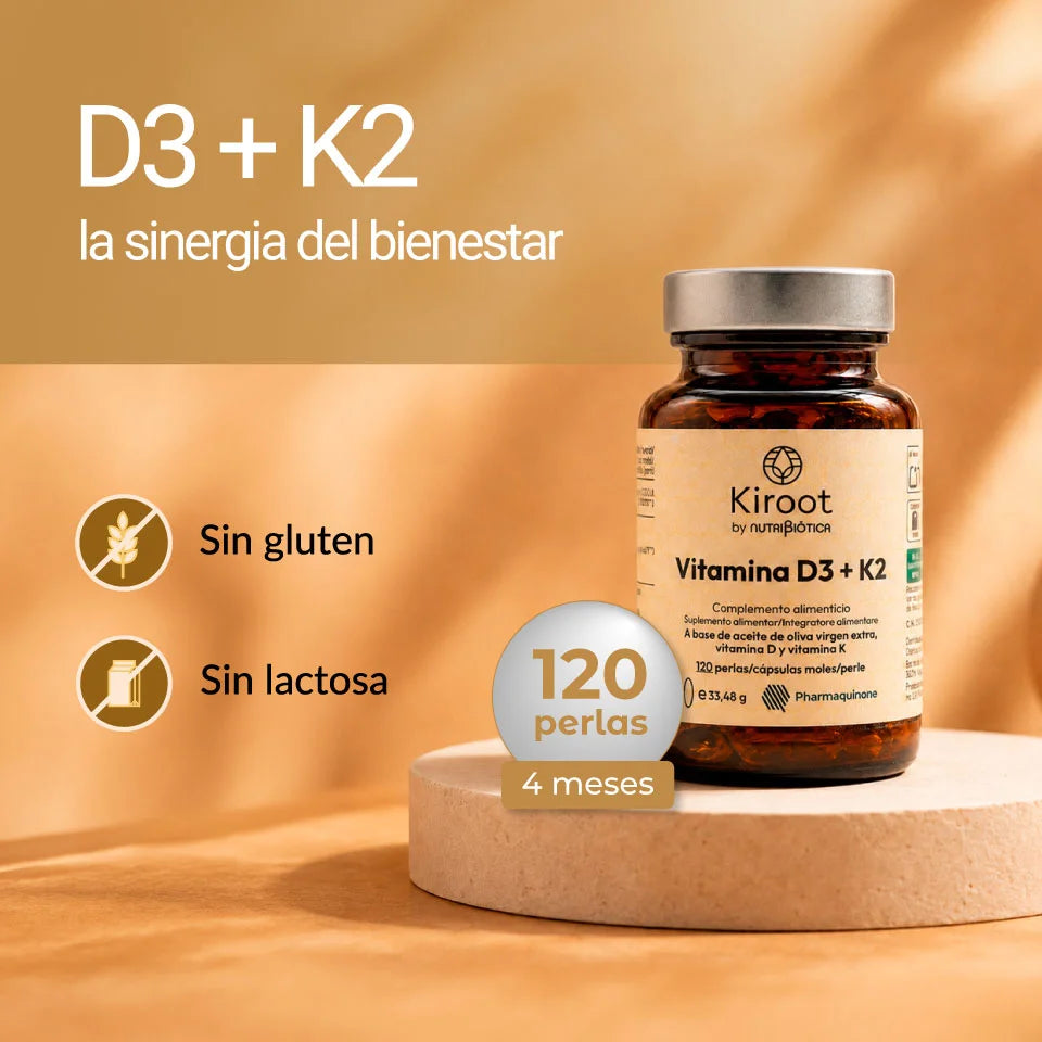 Vitamina D3+K2 120 perlas