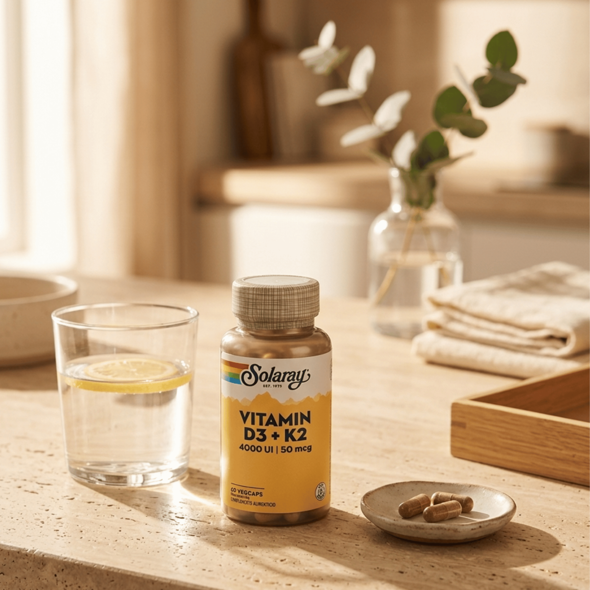 Vitamina D3 y K2 60 cápsulas
