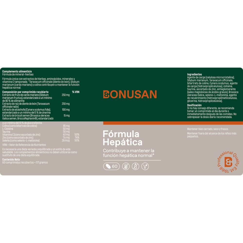 Bonusan Bonusan Fórmula Hepática 60 comprimidos