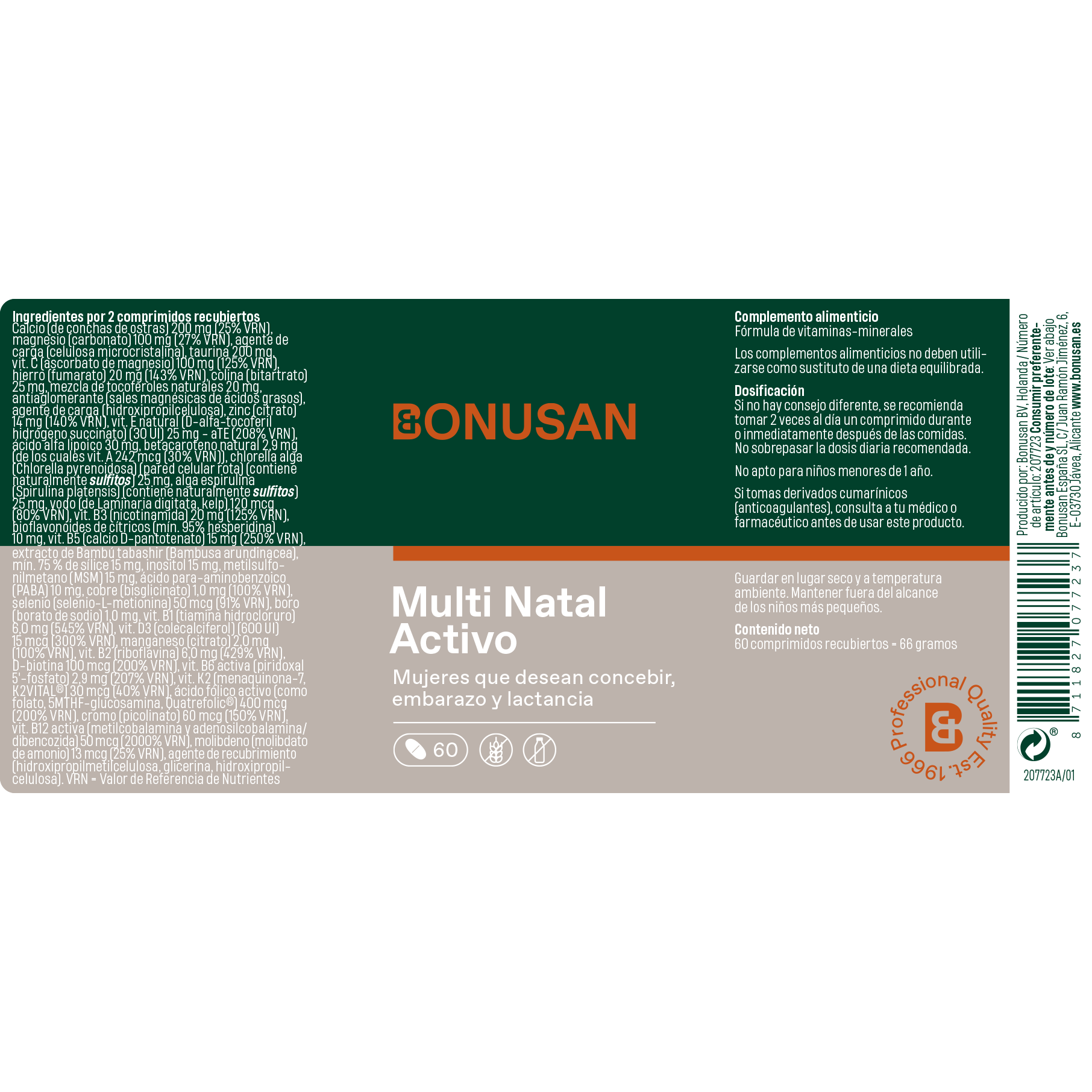 Bonusan Multi Natal Activo 60 comprimidos