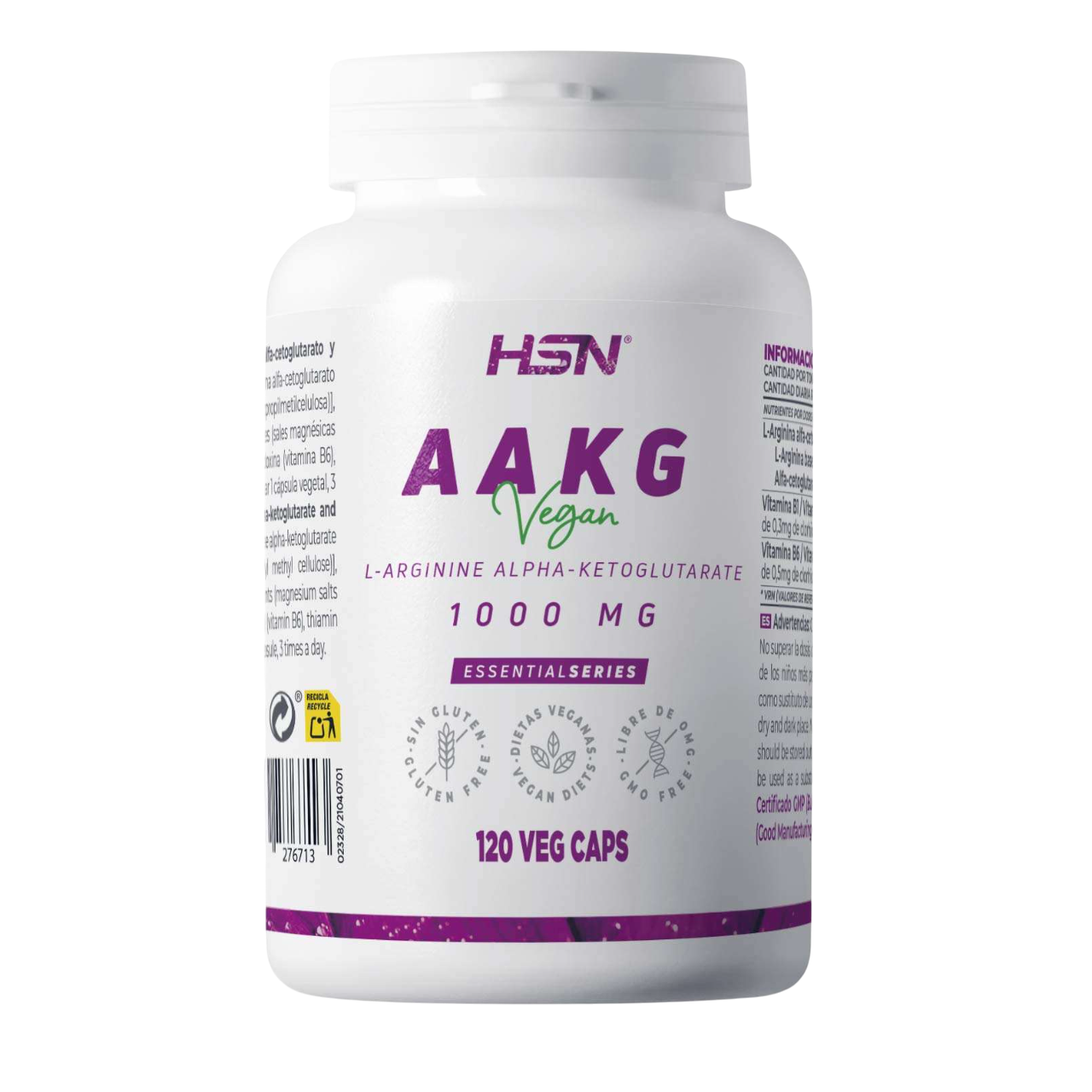 Arginina AAKG 120 cápsulas de HSN