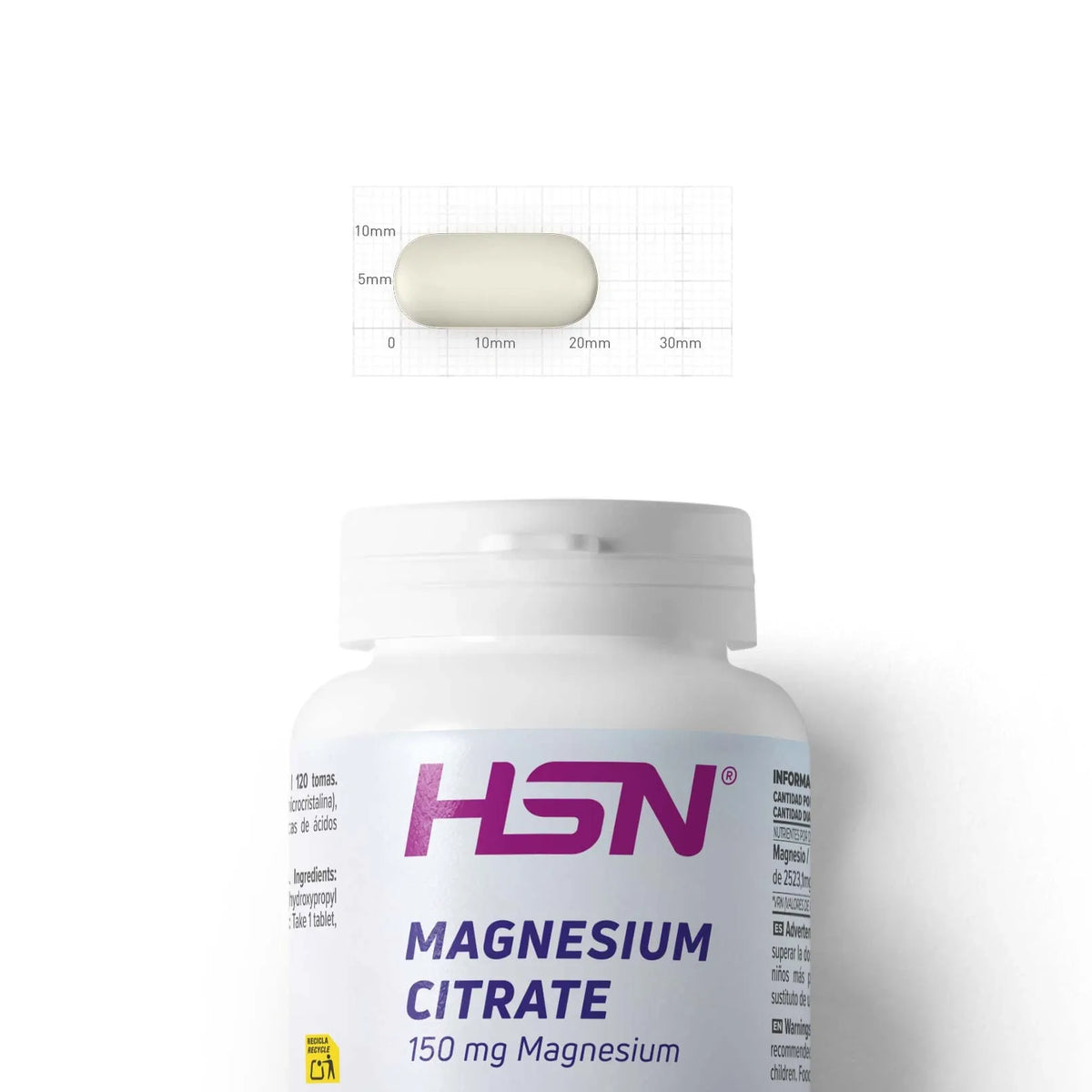 HSN Citrato de Magnesio 150 mg 120 comprimidos
