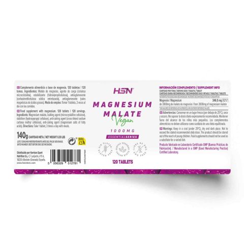 HSN Malato de Magnesio 1000 mg 120 comprimidos