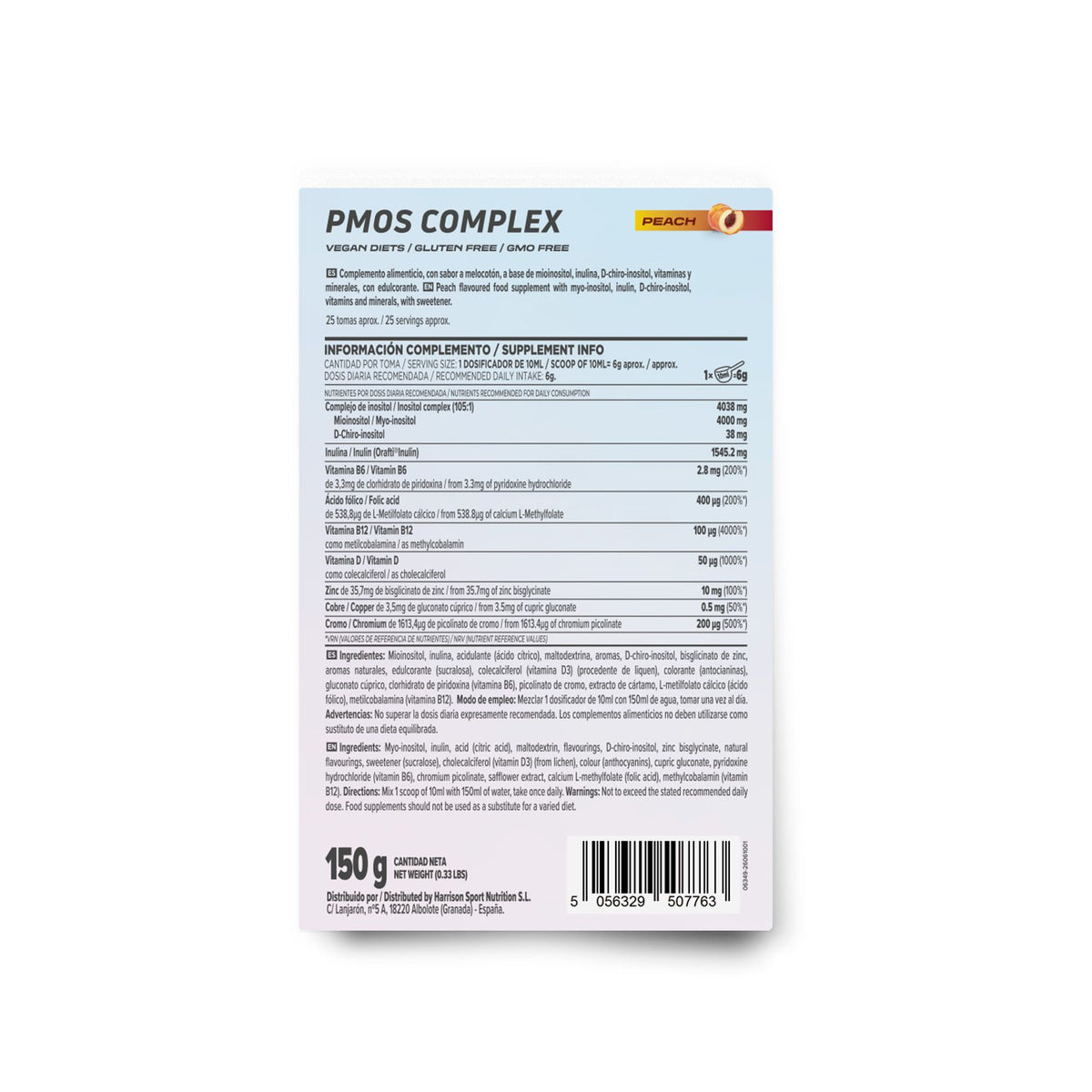 HSN PMOS Complex en polvo 150 g sabor melocotón