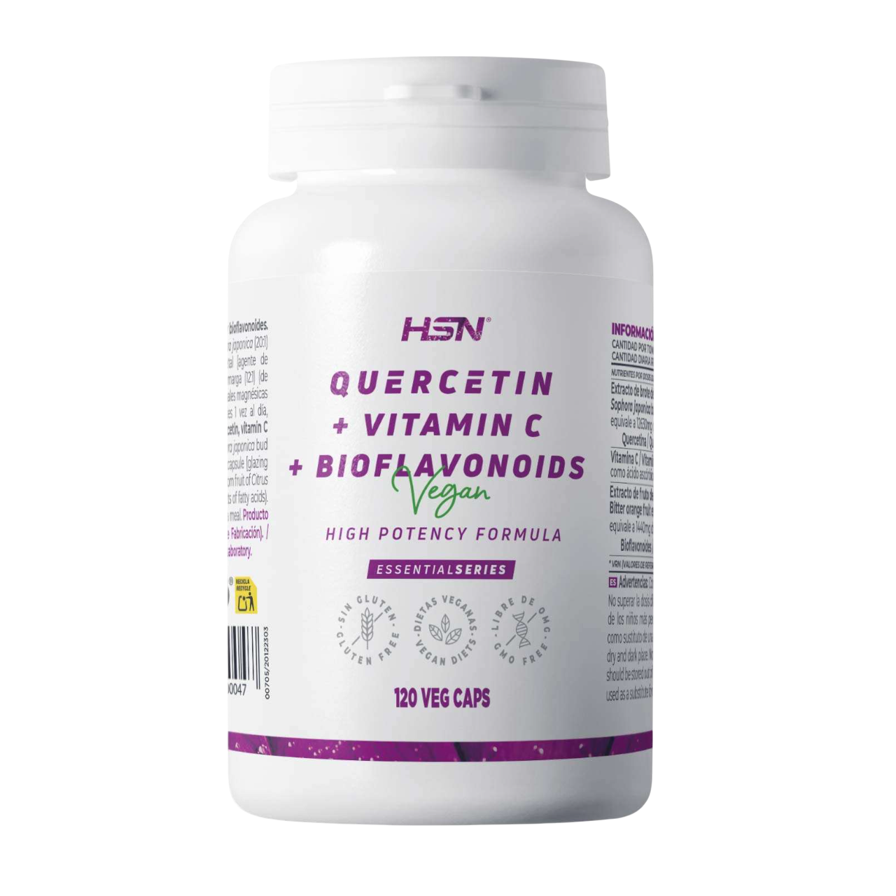 Quercetina con Vitamina C y Bioflavonoides 120 cápsulas de HSN