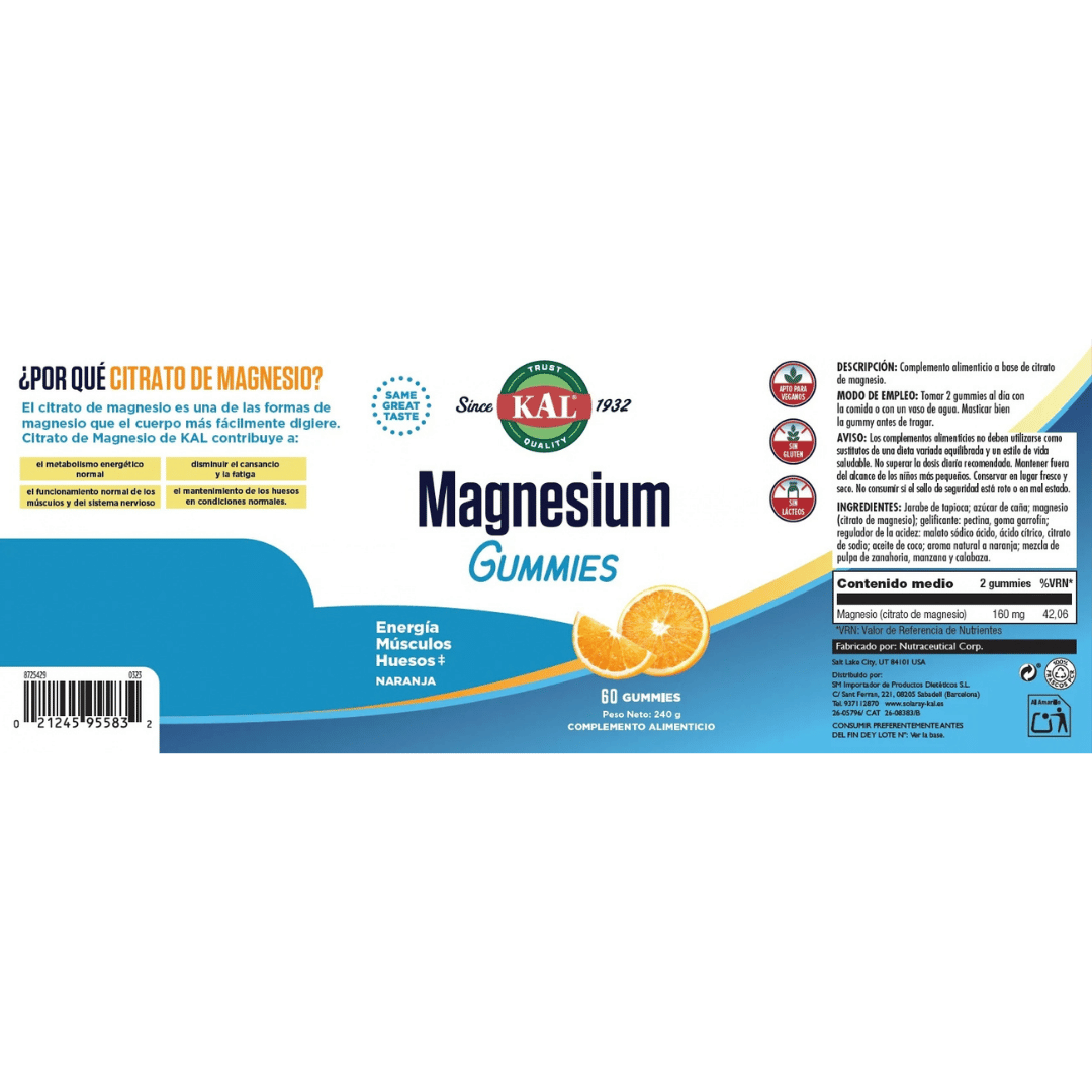 KAL Gummies Magnesio Citrato KAL 60 gominolas