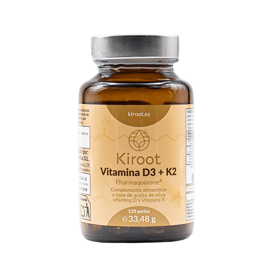 Vitamina D3+K2 120 perlas de Kiroot