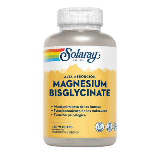 Magnesio Bisglicinato 120 cápsulas de Solaray