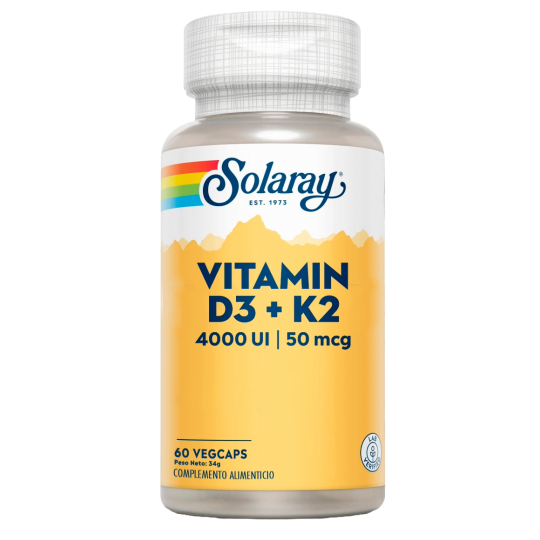 Vitamina D3 y K2 60 cápsulas de Solaray