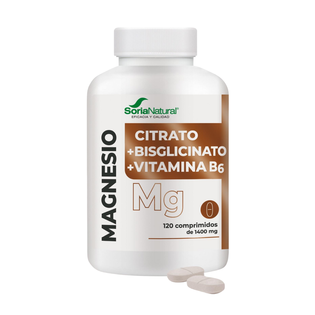 Citrato de Magnesio (con Bisglicinato y Vitamina B6) 120 comprimidos de Soria Natural