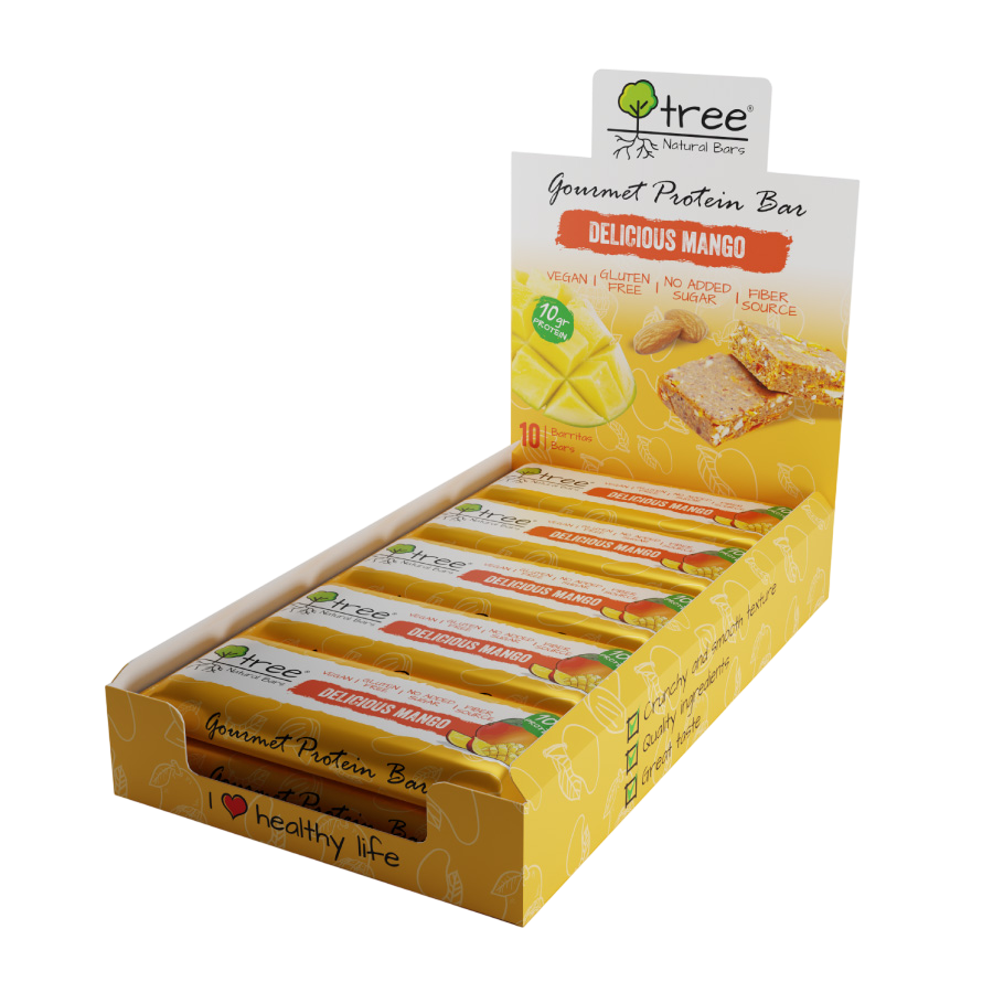Barrita de proteína Delicious Mango 50 g (Pack x 10) de Tree Natural Bars